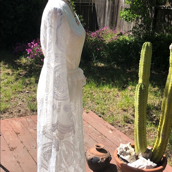 5 🌟Fave! Scalloped Lace Swim Kaftan / Kimono - Picture 7 of 9